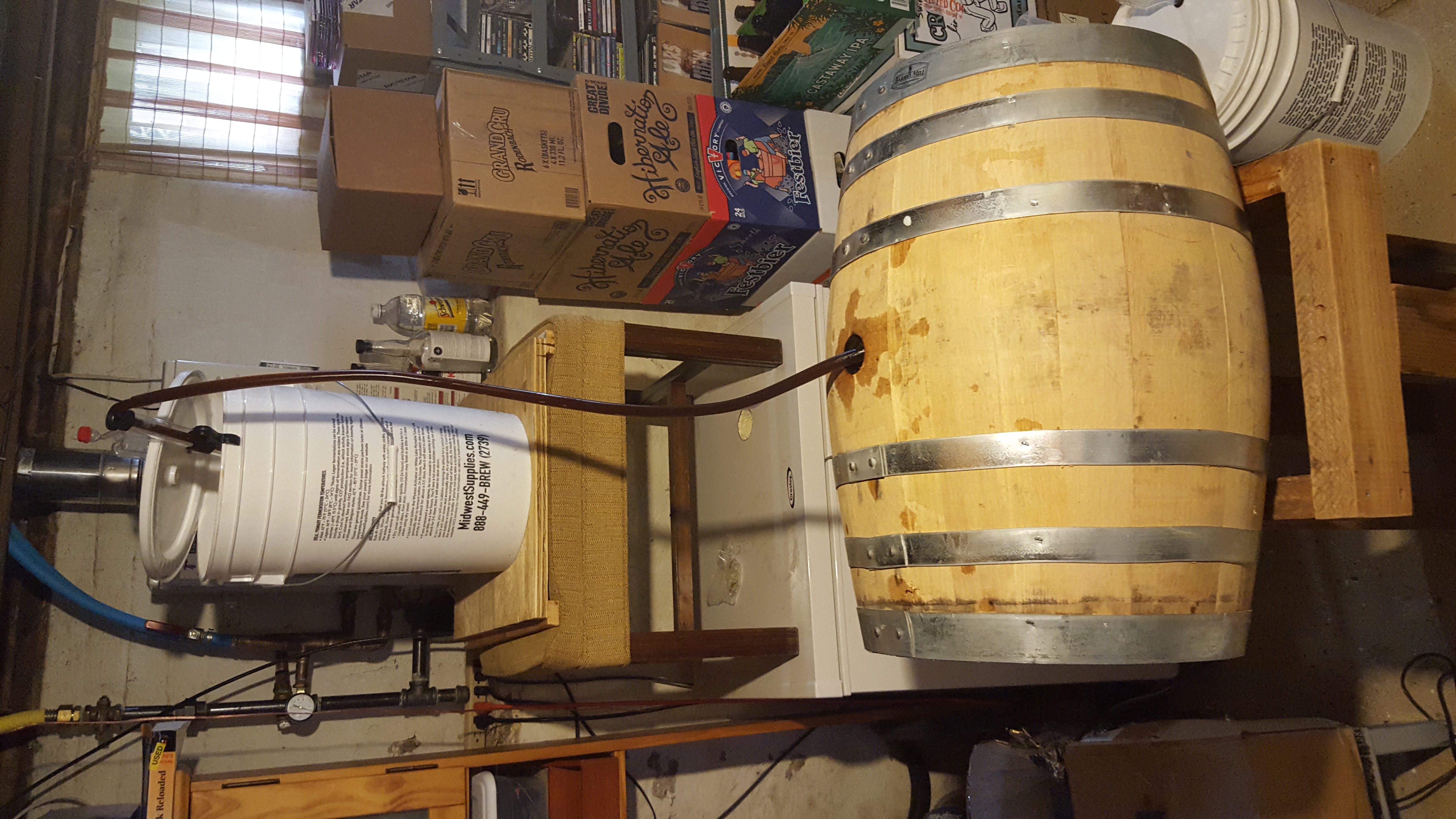 Barrel aging in the cellar